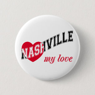 Nashville my love 6 cm round badge
