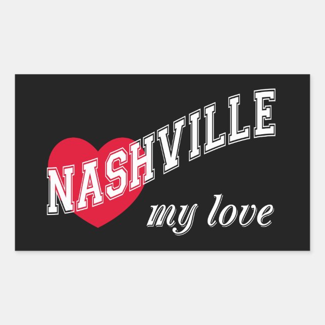 Nashville my love rectangular sticker (Front)