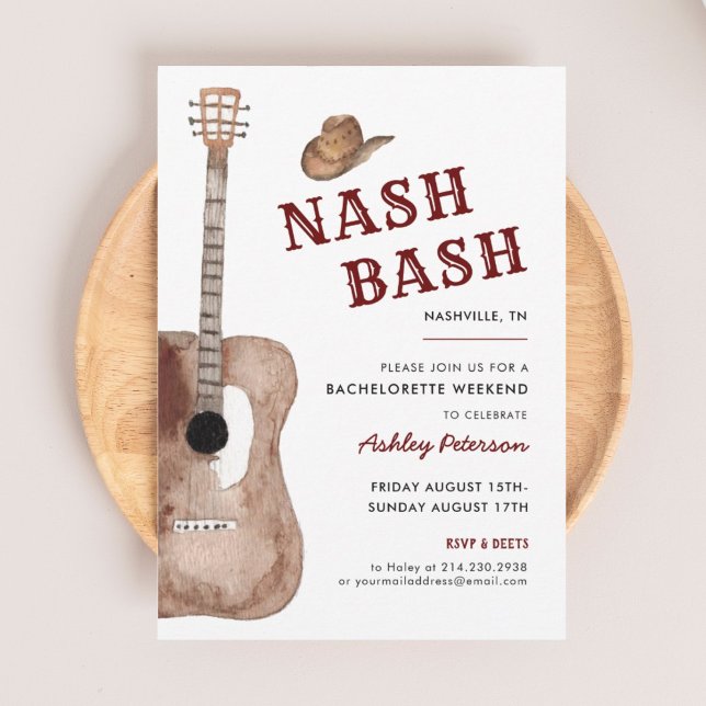 Nashville Nash Bachelorette Party Nash Bash Invitation (Creator Uploaded)
