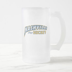 Nashville Plays Hockey Frosted Glass Mug