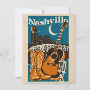 Nashville Postcard – Guitar, Boots & Microphone Re