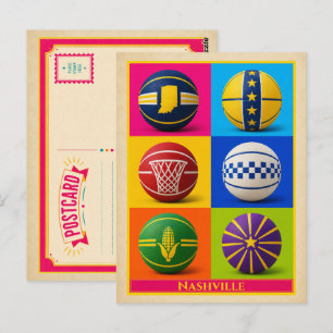 Nashville Postcard Indiana Basketball Vintage Pop