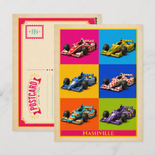 Nashville Postcard Indiana Racecar Vintage Pop
