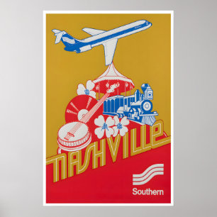 Nashville Print Tennessee Poster Southern Airlines