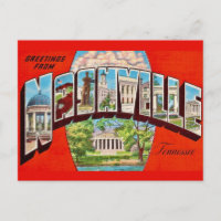  Nashville Retro Greeting  Postcard