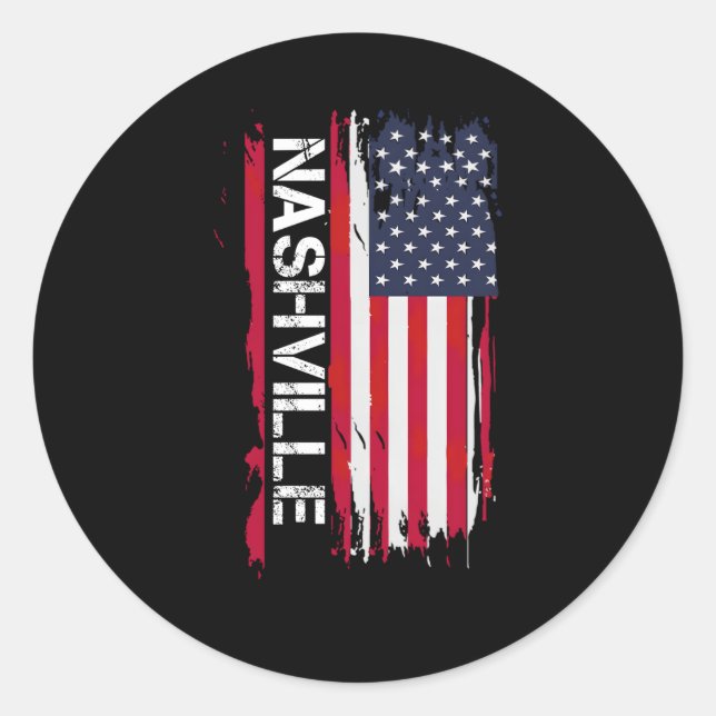 Nashville S And Classic Round Sticker (Front)