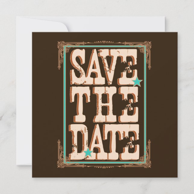 Nashville Save the Date:  Turquoise Date (Front)