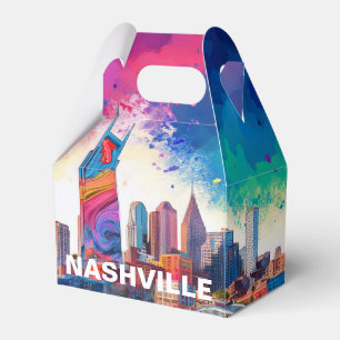 Nashville Skyline Abstract Art Favour Box