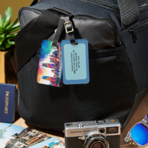 Nashville Skyline Abstract Art Luggage Tag