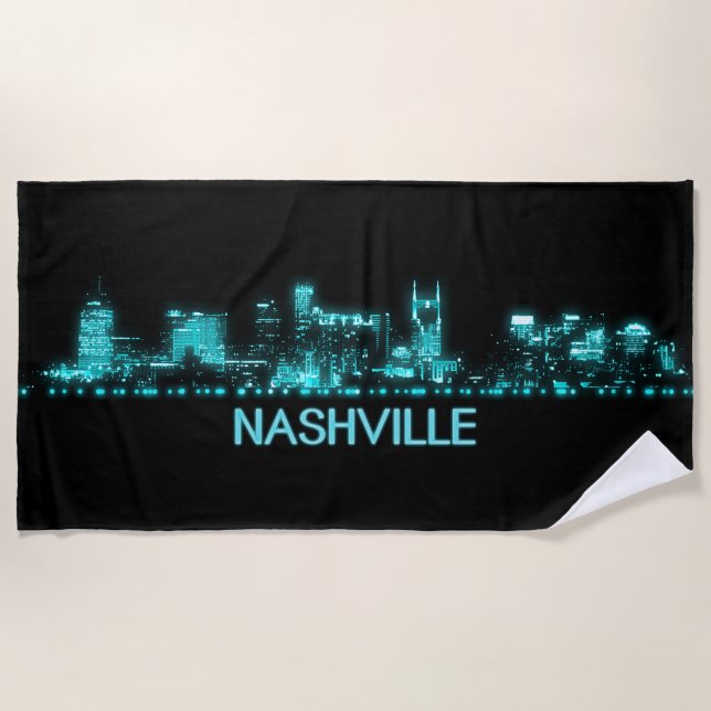 Nashville Skyline Beach Towel (Front)