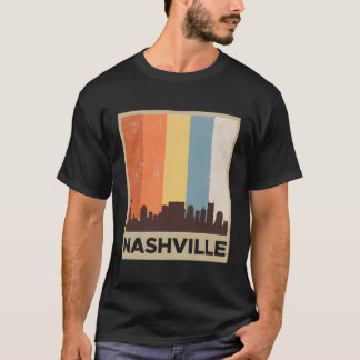 Nashville Skyline Hoodie Distressed Vintage Style  T-Shirt