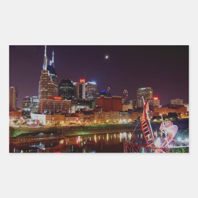 Nashville Skyline Rectangular Sticker (Front)