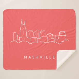 Nashville Skyline Sherpa Blanket