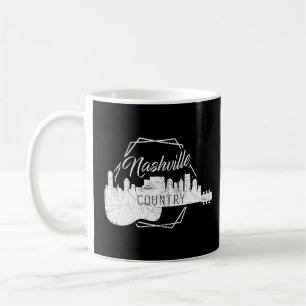 Nashville Skyline Tennessee Country Music Guitar P Coffee Mug