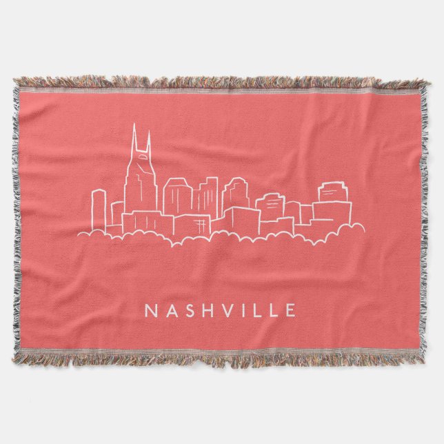 Nashville Skyline Throw Blanket (Front)