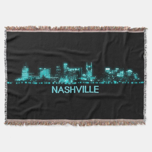 Nashville Skyline Throw Blanket (Front)