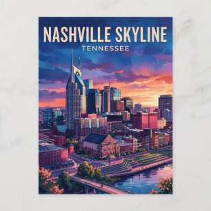 Nashville Skyline USA Postcard