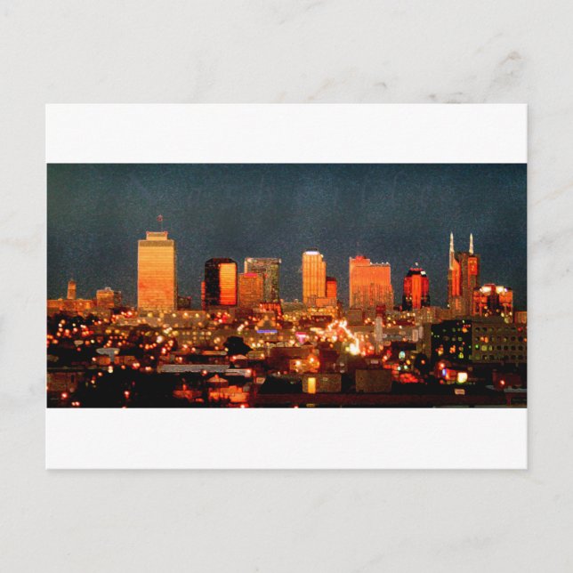 Nashville Sunset Skyline Postcard (Front)