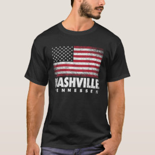 Nashville Tennessee 4th of July American Flag USA T-Shirt