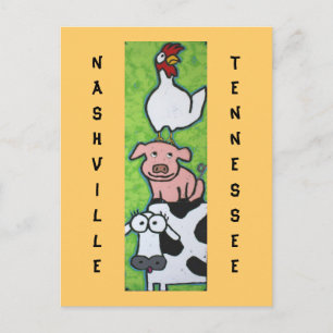 Nashville, Tennessee barnyard trio postcard