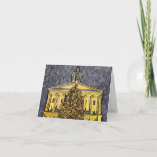 Nashville Tennessee Capitol Christmas Tree night Holiday Card