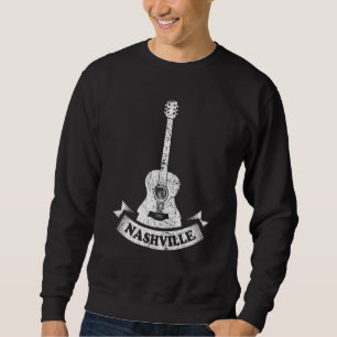 Nashville Tennessee Country Music Retro Guitar Pl Sweatshirt