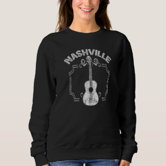 Nashville Tennessee Country Music  Retro Guitar Pl Sweatshirt