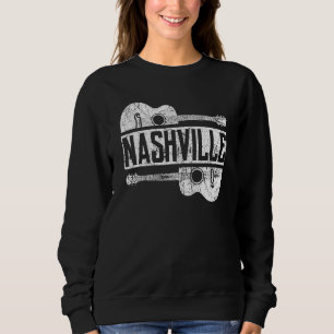 Nashville Tennessee Country Music Retro Guitar Pl Sweatshirt