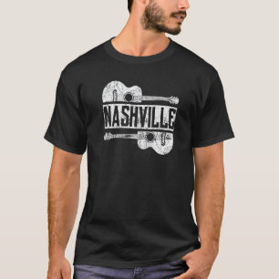 Nashville Tennessee Country Music Retro Guitar Pl T-Shirt