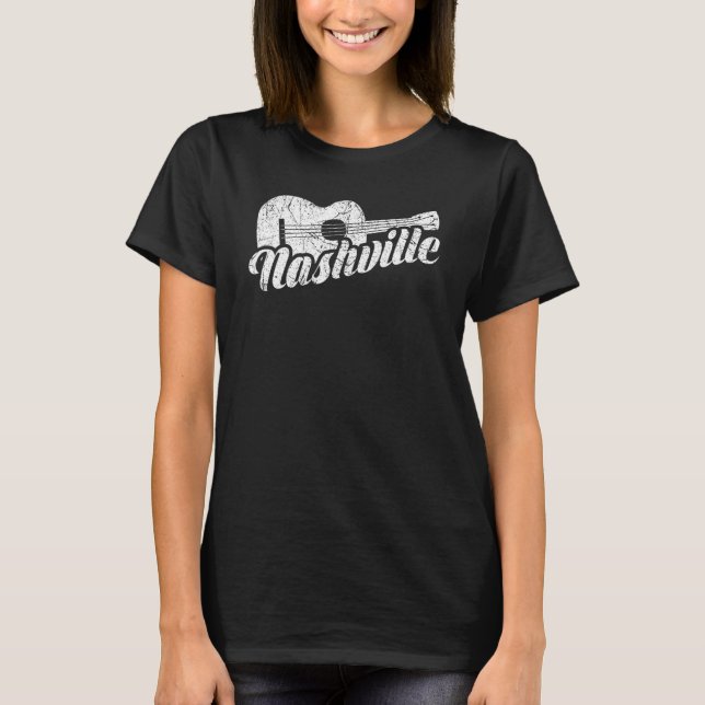Nashville Tennessee Country Music Retro Guitar Pla T-Shirt (Front)