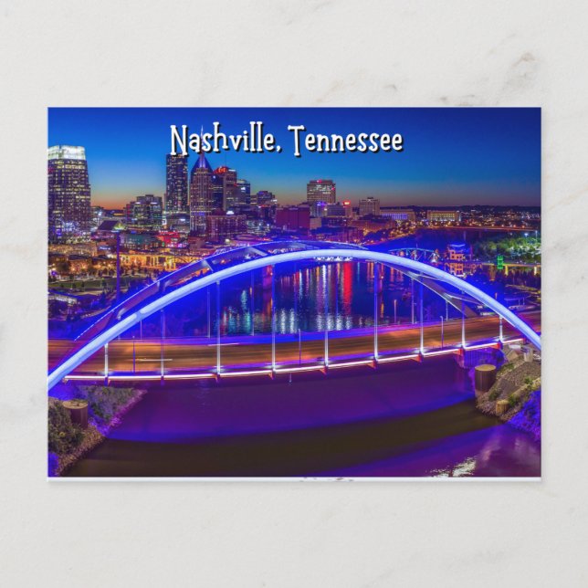 Nashville Tennessee Downtown Lights Postcard (Front)
