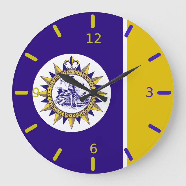 Nashville (Tennessee) flag Large Clock (Front)