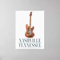 Nashville Tennessee Guitar travel poster