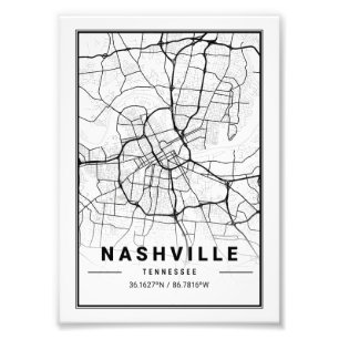 Nashville - Tennessee Ligth City Map Photo Print