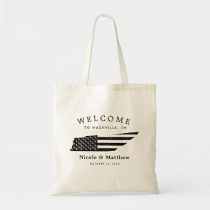 Nashville Tennessee Map Minimalist Wedding Welcome Tote Bag