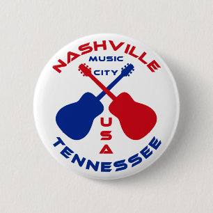 Nashville, Tennessee Music City USA 6 Cm Round Badge