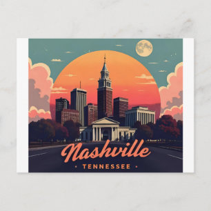 Nashville Tennessee retro Skyline  Postcard