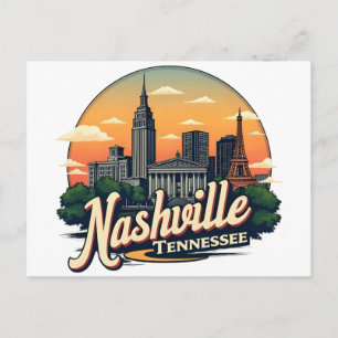 Nashville Tennessee retro Skyline  Postcard