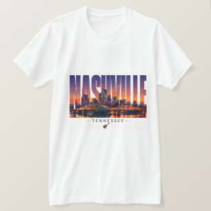 Nashville Tennessee Riverfront Skyline Travel T-Shirt