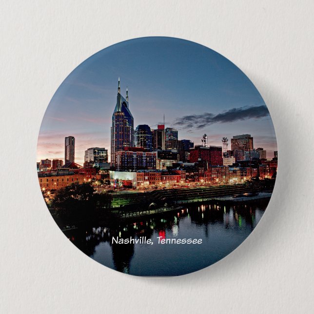 Nashville, Tennessee skyline 7.5 Cm Round Badge (Front)