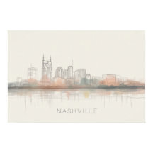 Nashville Tennessee Skyline Abstract Art