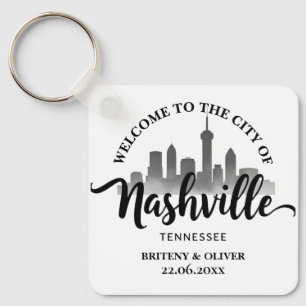 Nashville Tennessee Skyline destination Weeding Key Ring