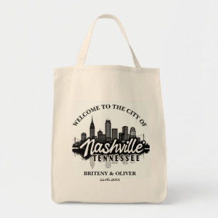 Nashville Tennessee Skyline destination Weeding Tote Bag