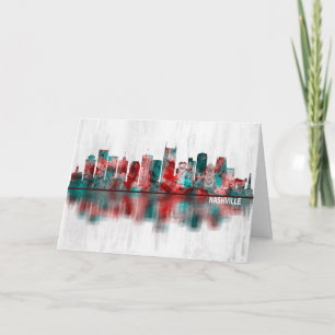 Nashville Tennessee Skyline Holiday Card