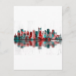 Nashville Tennessee Skyline Invitation Postcard
