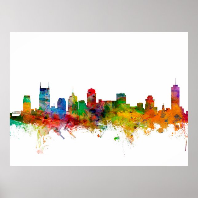 Nashville Tennessee Skyline Poster (Front)