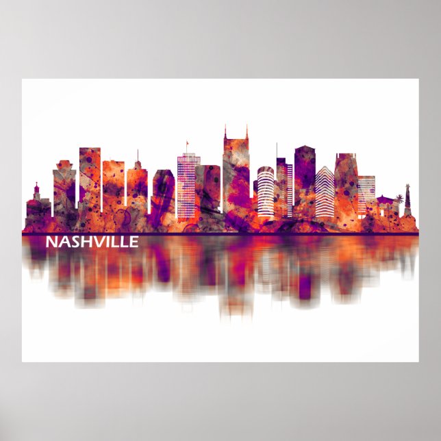 Nashville Tennessee Skyline Poster (Front)