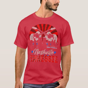 Nashville Tennessee Skyline Retro Country Music 20 T-Shirt
