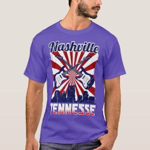 Nashville Tennessee Skyline Retro Country Music T-Shirt