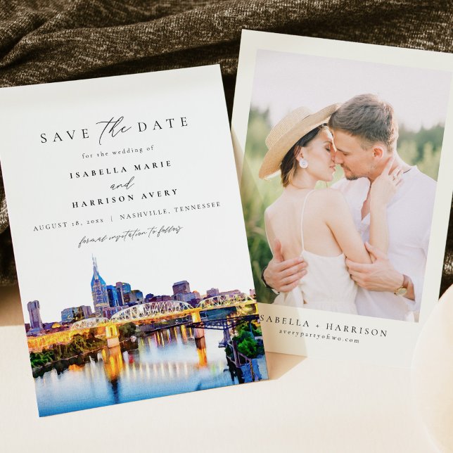 NASHVILLE Tennessee Skyline Save the Date Invitation (Creator Uploaded)